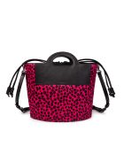 ST Tropez Fur Leo Lederhandtasche in Fuchsia - 28x25x14 cm
