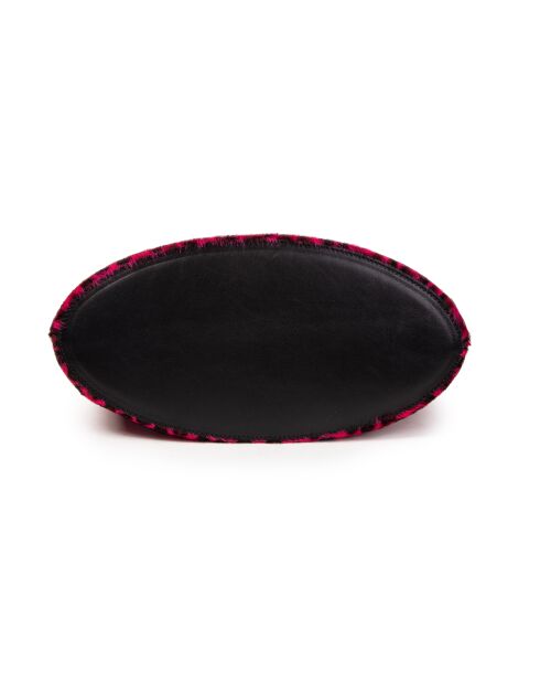 ST Tropez Fur Leo Lederhandtasche in Fuchsia - 28x25x14 cm