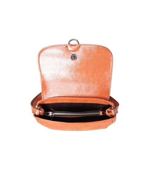 New Ully leren schoudertas glitter oranje - 25x13x9 cm