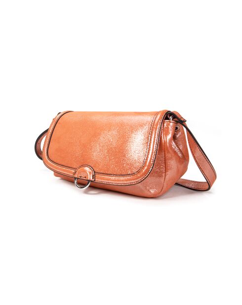 New Ully leren schoudertas glitter oranje - 25x13x9 cm