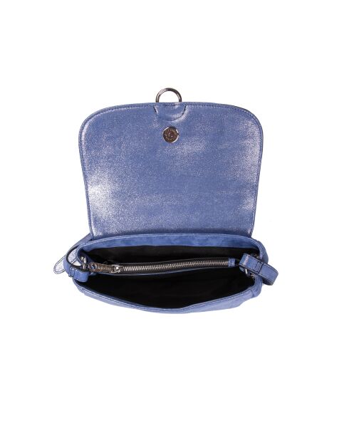 New Ully donkerblauwe leren schoudertas met glitter - 25x13x9 cm