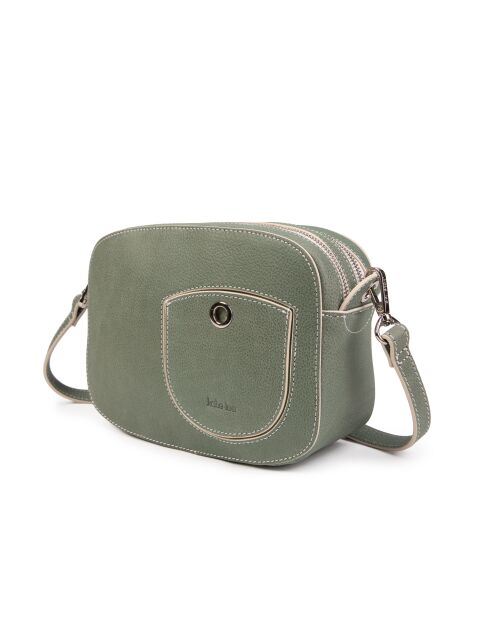 Renee VC groene leren schoudertas - 23x14x8 cm