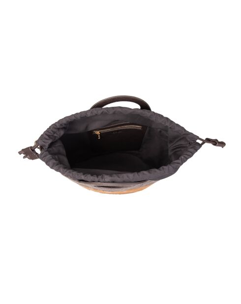 ST Tropez Bontbruine leren handtas - 28x25x14 cm