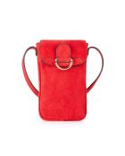 Zelie V Handytasche aus Leder, 11,5 x 17,5 x 1,5 cm, Rot
