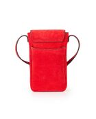 Zelie V Handytasche aus Leder, 11,5 x 17,5 x 1,5 cm, Rot