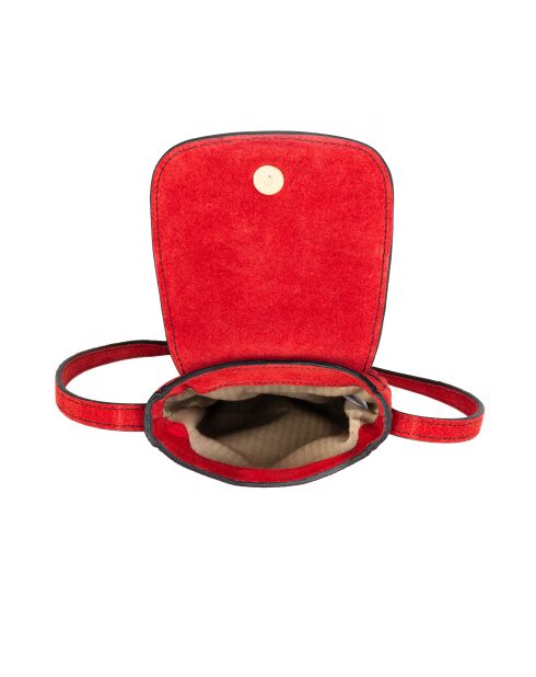 Pochette téléphone en Cuir Zelie V rouge - 11,5x17,5x1,5 cm