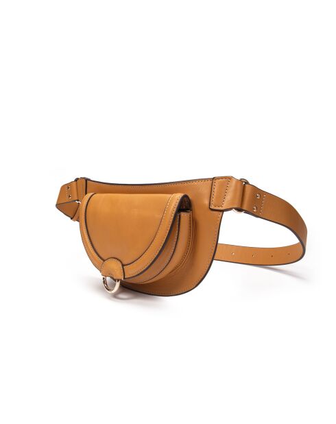 Ully GL Gürteltasche aus kamelfarbenem Leder - 20x12x2,5 cm