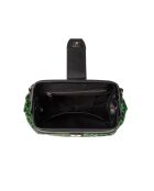 Marta FUR LEO groene leren schoudertas - 24x13,5x8 cm