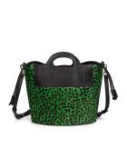 ST Tropez Fur leo groene leren handtas - 28x25x14 cm
