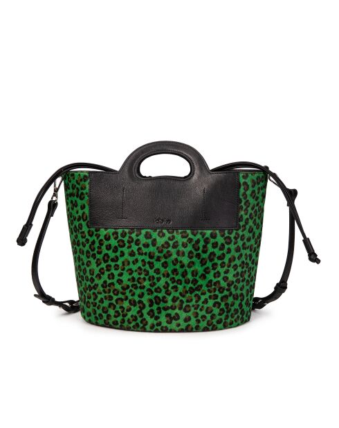 ST Tropez Fur Leo grüne Lederhandtasche - 28x25x14 cm