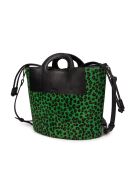 ST Tropez Fur leo groene leren handtas - 28x25x14 cm