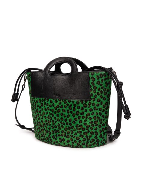 ST Tropez Fur Leo grüne Lederhandtasche - 28x25x14 cm