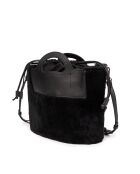ST Tropez Fur schwarze Lederhandtasche - 28x25x14 cm