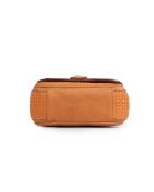 Ully Tresse Schultertasche aus Leder in Cognac, 25 x 13 x 9 cm