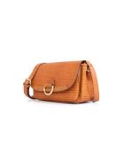 Ully Tresse Schultertasche aus Leder in Cognac, 25 x 13 x 9 cm