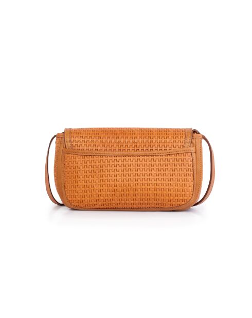 Ully Tresse Schultertasche aus Leder in Cognac, 25 x 13 x 9 cm