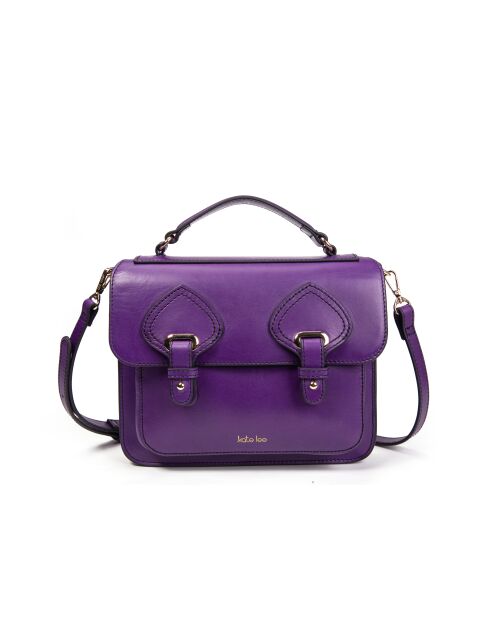 Eiffel Bag JU paarse leren boekentas - 22x18x10 cm