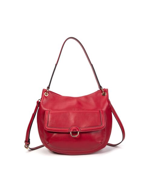 Ully GL karmijnrode leren Hobo schoudertas - 30x13x24 cm