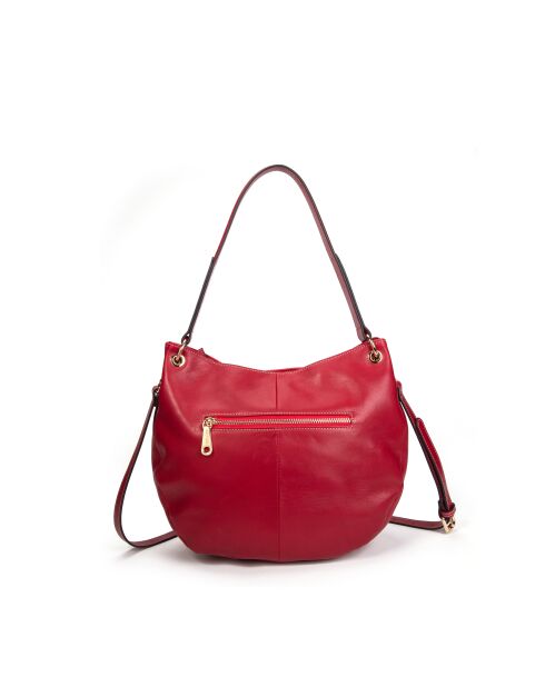 Ully GL karmijnrode leren Hobo schoudertas - 30x13x24 cm