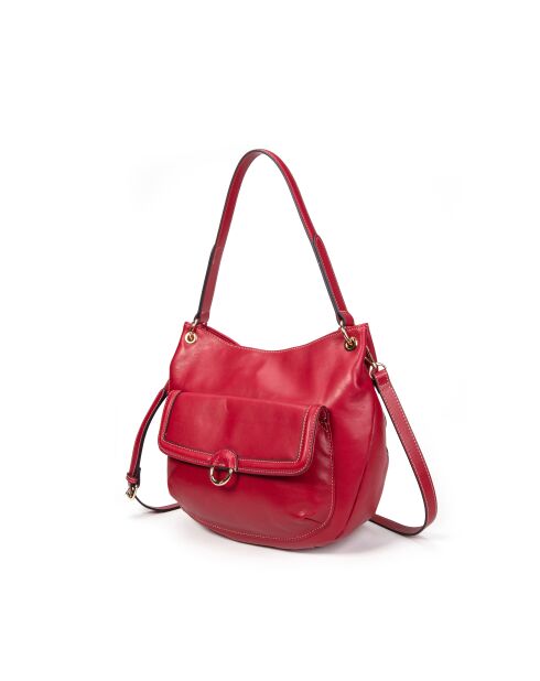 Ully GL karmijnrode leren Hobo schoudertas - 30x13x24 cm