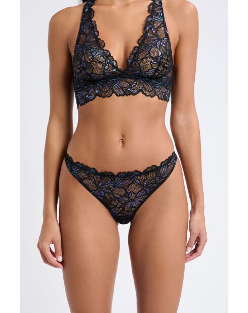 Zwart/blauwe string met reflectie