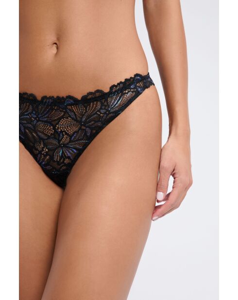 Zwart/blauwe string met reflectie