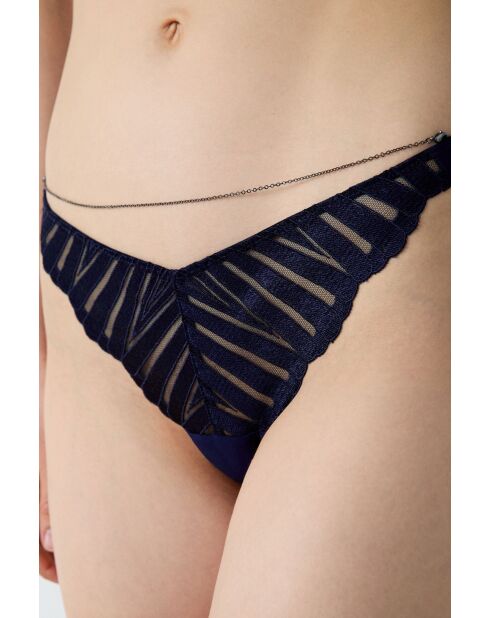 Erlesener marineblauer Tanga