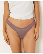 Amber Glanzende groen/roze string