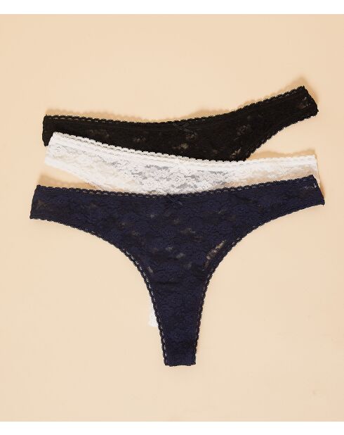 Set van 3 donkerblauwe Danta Spe tanga's