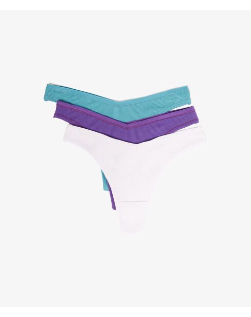 Set di 3 John tangas multicolori