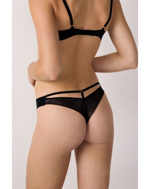 Mitternachtsschwarzer Tanga