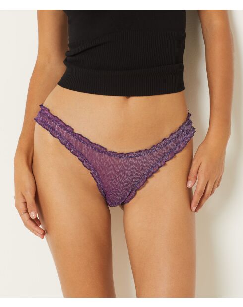 Amber Glanzende paarse string