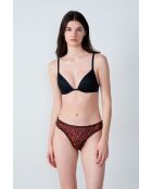 Set von 3 Joellie schwarz/roten Tangas