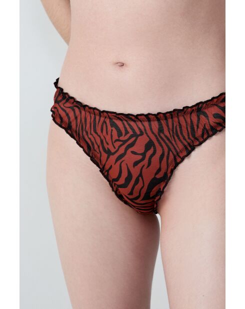 Set von 3 Joellie schwarz/roten Tangas