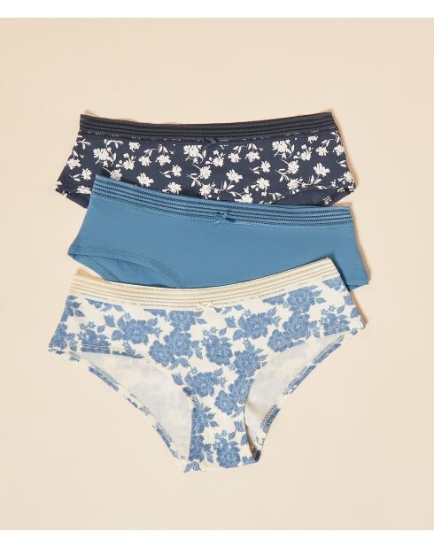 Set van 3 blauwe Ciane shorties