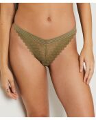 Khakifarbener Tanga mit Olivdruck