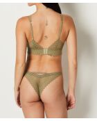 Khakifarbener Tanga mit Olivdruck