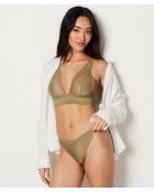 Khakifarbener Tanga mit Olivdruck