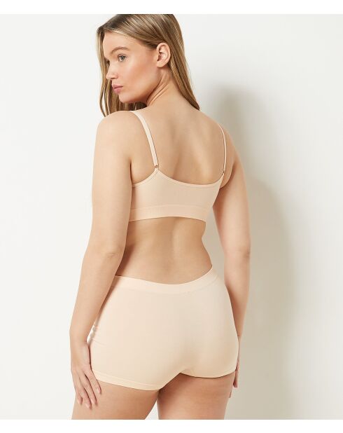 Beige shorty met amandelkleur