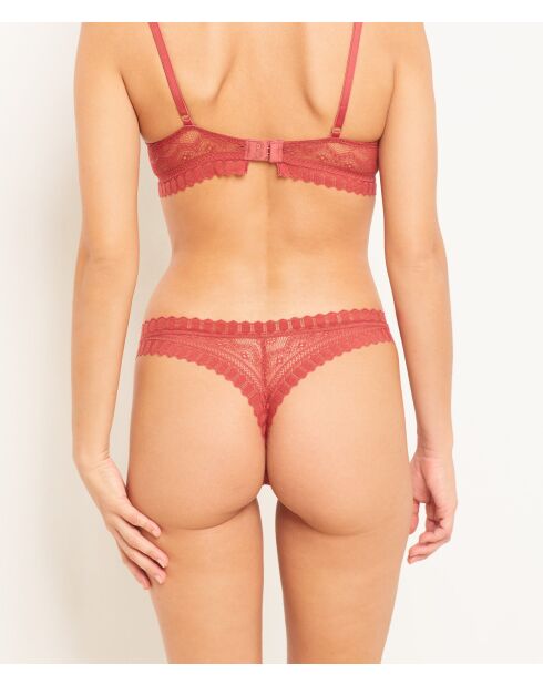 Terracotta string met diamanten