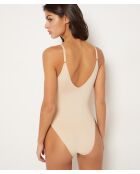 Beige bodysuit uit één stuk zonder beugel Power Byetam
