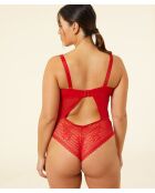 Body intero rosso sexy Panama con ferretto