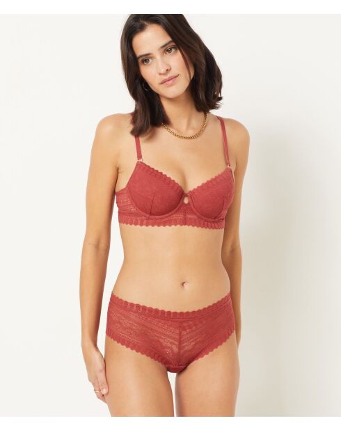 Shorty met terracotta-diamanten