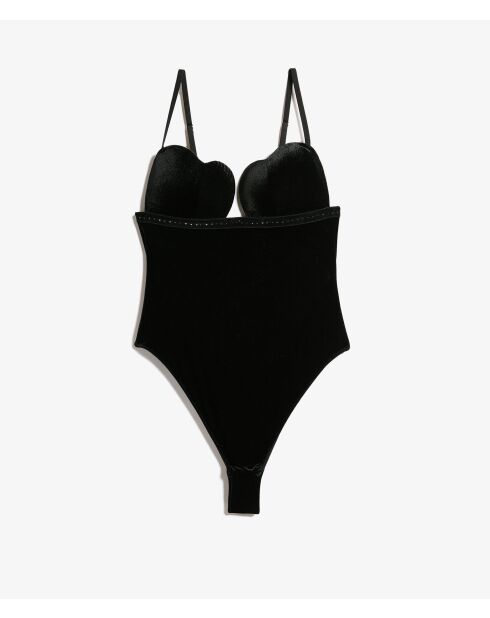 Body une pièce sans armatures Passionnee noir