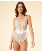 Ecru romper uit één stuk zonder beugel Passion