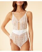 Ecru romper uit één stuk zonder beugel Passion