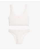 Conjunto de bralette y braguitas de encaje color crudo