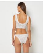 Conjunto de bralette y braguitas de encaje color crudo