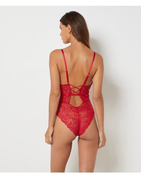 Body une pièce sans armatures Envoutante rouge