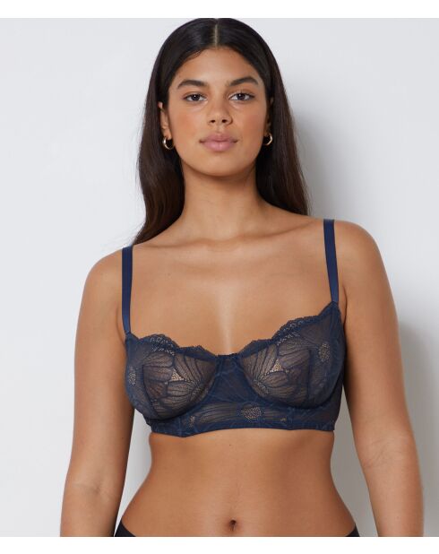 Marineblauwe Flexi Lace bh met beugel nr. 9